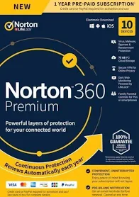 Norton 360 Premium 75GB - 10 Devices 1 Year - Norton Key GLOBAL