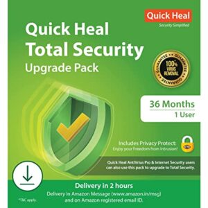 Quick Heal | Total Security Renewal Upgrade Gold pack | 2 User | 3 years | Email Delivery in 2 hours – no CD| Existing Quick Heal Single User Subscription Needed